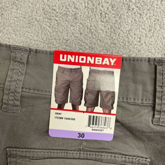 NEW Unionbay Men's Size 30 Cargo Shorts Gray Cotton & Spandex - Picture 8 of 8